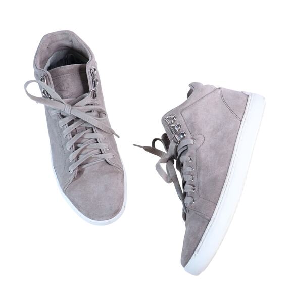 RAG & BONE Kent Suede High Top Sneaker Warm Gray Lace Up Women's 37/US 7 - Picture 1 of 9